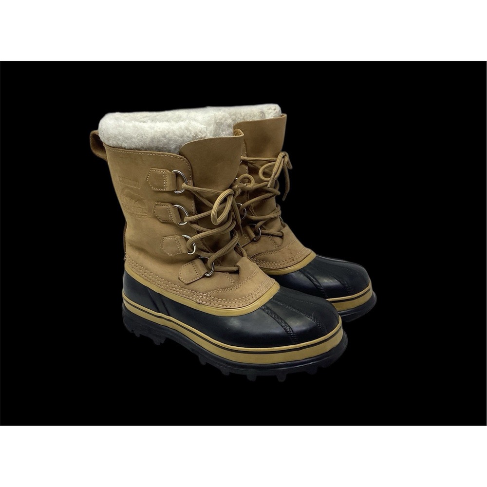 Sorel Caribou Waterproof Boots Womens 9 Leather Winter Snow Lace Up